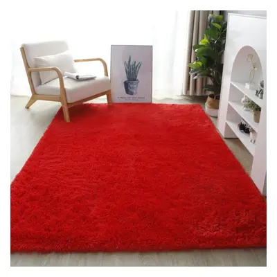 (red, 120X200cm) Solid Plush Carpets For Living Room Long Piles Furry Carpets Bedroom Home Decor