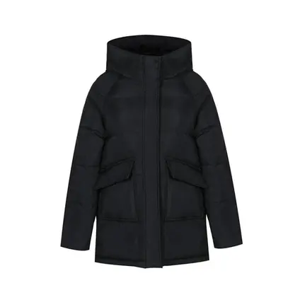 (black, S) Autumn Winter Thicken Warm Parka Women Casual Sweety Solid Color Big Pocket Loose Sho