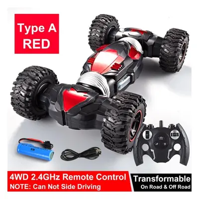 (red, A) New Gesture Sensing Remote Control Car Lighting Stunt Car Twist Off-road Vehicle Degree