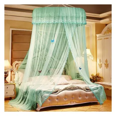 (green, 2.0m (6.6 feet) bed) New Princess Lace Dome Insect Bed Canopy Netting Curtain Elegant Ro