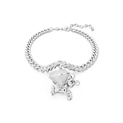 Swarovski Disney Mickey Mouse Rhodium Plated White Pendant