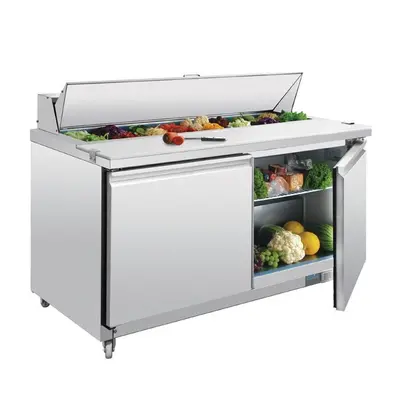 Polar U-Series Double Door Prep Counter Fridge 527Ltr