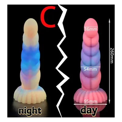 (C) Super Soft Lightable Animal Penis Dog Dildo Adult Sex Toy Female Monster Cock Suction Cup An