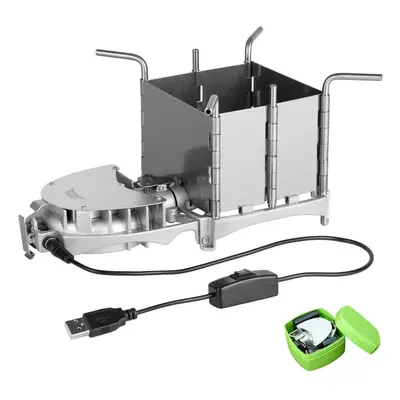 (silver) Brs Portable Palm-sized Camping Outdoor Wood-burning Stove Charcoal Burner Bbq Furnace 