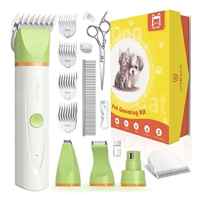 Unibono Dog Grooming Clipper Kit, All-in-One Cordless Pet Clipper for Dogs & Cats, Low Noise for