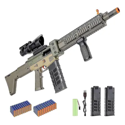 (Army green) Realistic Toy Gun For Nerf Guns Darts Automatic Sniper Rifle With Scop