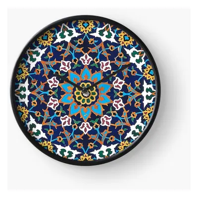 (Persian Ceramic Design 10-2=8100) Wall Clock Inch Funny Mantel & Tabletop Art Decor for Home Be