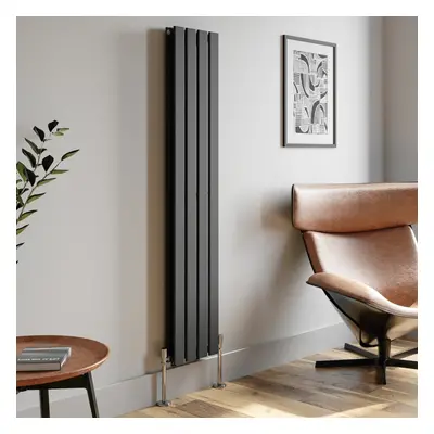 (Anthracite, x 304mm - Double) Flat Panel Radiators Horizontal Vertical Heater