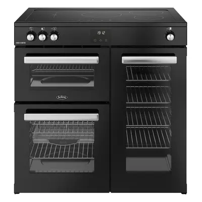 Belling Cookcentre 90Ei 90cm Electric Range Cooker with Induction Hob â Black, Efficient & Ver