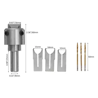 (12/14/15mm Set) Beads Ball Router Bit Wooden Beads Maker Drill Bit Milling Cutter Tools