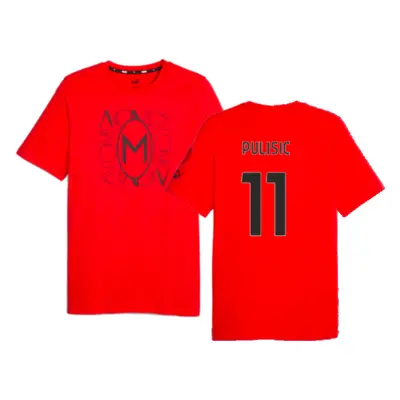 (XL) AC Milan FtblCore Graphic Tee (Red) (Pulisic 11)