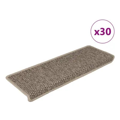 (dark beige) vidaXL Self-adhesive Stair Mats Stair Treads Protector Rug Sisal-Look pcs