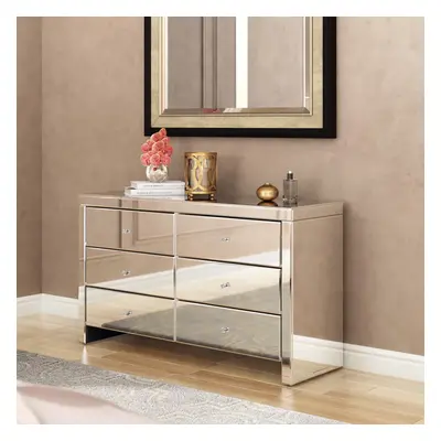 (6 Drawer) Mirrored Chest of Drawers, Sizes - Drawers, Drawers or Drawers