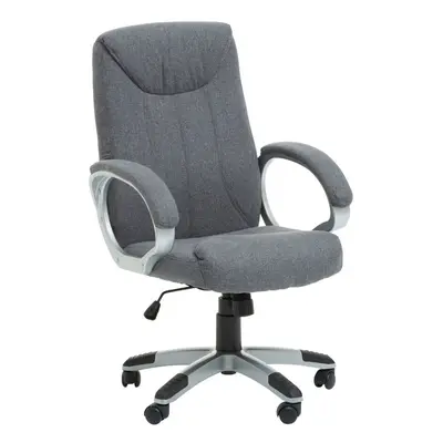 Premier Housewares Grey Home Office Chair With Flexible Armrest/ Wheel Rolling Base/ Adjustable 