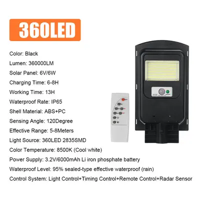 (360LED) 360/720/1080/1440LED Solar Street Light Timing Control Light Control Waterproof IP65 Re