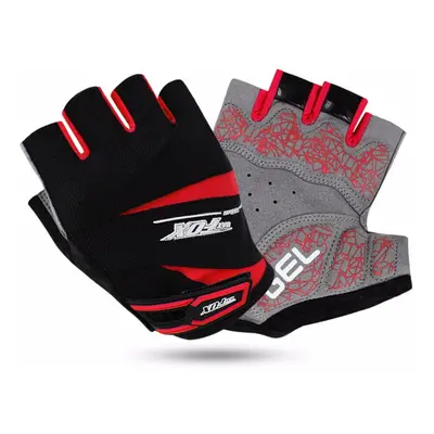 (Red, M) Cycling Half Finger Gloves Ultra-breathable Anti-slip Shock-Absorbing Bike Gloves for M