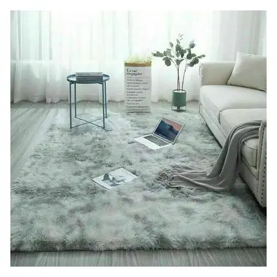 (Silver Grey, x 290) Fluffy Shaggy Rug Large Carpet Mat Bedroom Rug