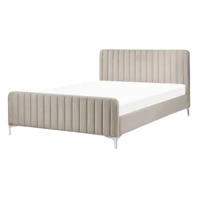 Bed Velvet LUNAN x cm (EU Double) Taupe