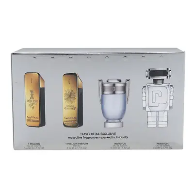 Paco Rabanne Miniatures For Him Gift Set 5ml Million EDT + 5ml Million Parfum EDP Spray + 5ml In