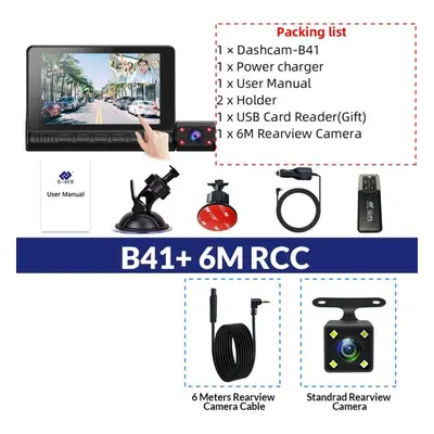 (gray, No Card) E-ace Car Dvrs Fhd 1080p Dash Cam 4.0 Inch Ips Screen Cameras Lens Night Vision 