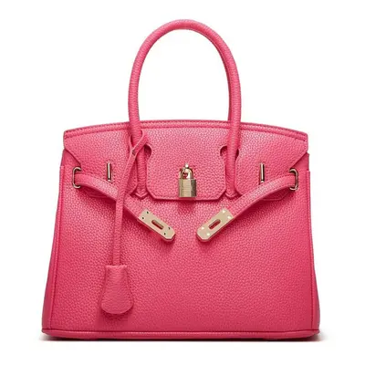 (rose) Women&apos;s Bag Litchi Pattern Trend Design With Buckle And Lock, Single Shoulder Bag , 