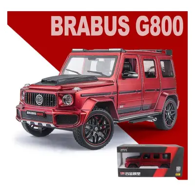 (red, 1/24-22x10x9.3cm) 1:24 Scale Brabus G800 Alloy Car Model, Diecast Car With Sound Light Car