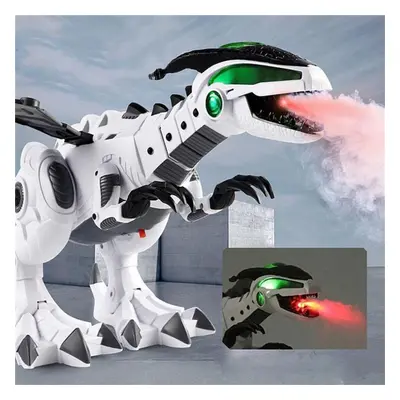 (white) Boys Kids Universal Machine Electric Dinosaur Spray Light Sound Educational Toy