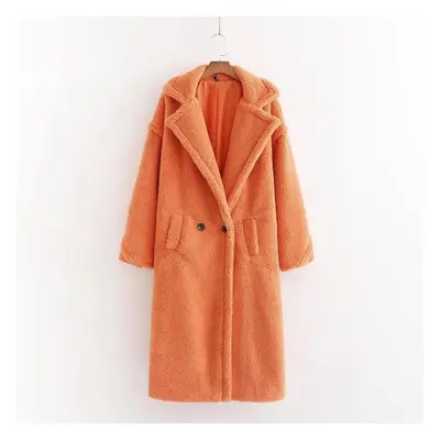 (orange, S) Autumn Winter Women Coat Stylish Female Thick Warm Cashmere Jacket Casual Streetwear