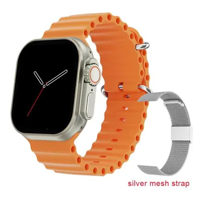 (Orange,Silver, Milan Net) New Smart Watch Body Temperature Ultra Series NFC Smartwatch Wireless