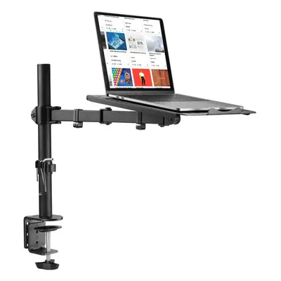 (Black) Laptop Desk Arm Monitor Arm with Laptop Tray, Adjustable Laptop Desk Stand for to Inch L