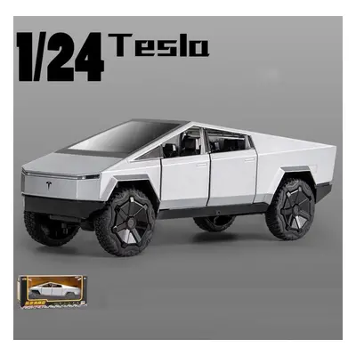 (silver, 1/24-23.5x8.5x8.5cm) 1:24 Scale Cybertruck Model Pickup Alloy Car Diecasts Metal Toy, P