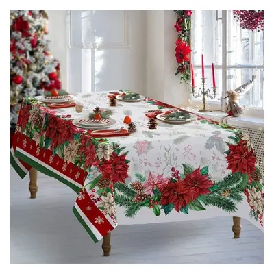 (as the picture, 140x240cm55x94inch) Christmas Decorative Tablecloths Year Festive Party Decor K