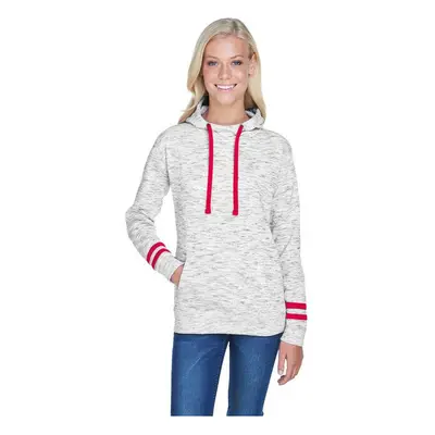 Ladies Melange Scuba Neck Sweatshirt - WHITE BLAcK - S(D0102H76QcT)