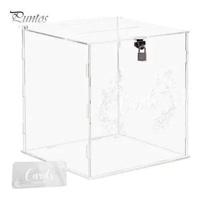 (transparent) Wedding Card Box Clear Acrylic With Lock Detachable Design Gift Holder Reception A