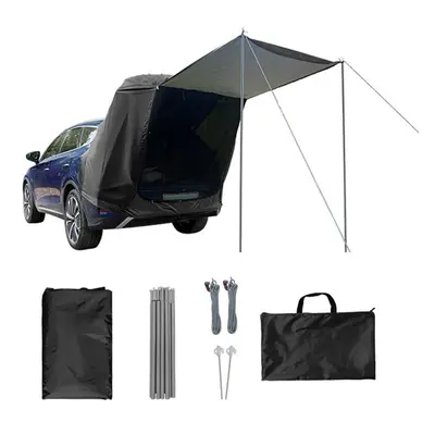 (black) Outdoor Car Trunk Tent Camping Picnic Car Rear Tent With Canopy Car Trunk Extension Tent