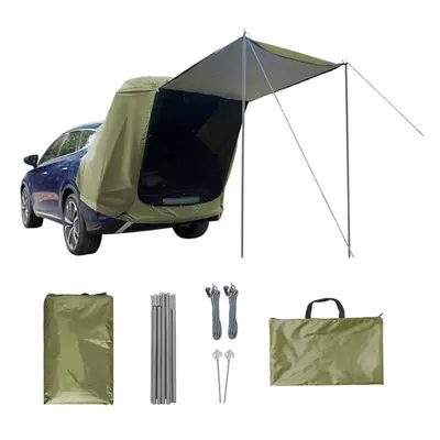 (khaki) Outdoor Car Trunk Tent Camping Picnic Car Rear Tent With Canopy Car Trunk Extension Tent