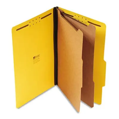 Universal Pressboard Classification Folders, Legal, Six-Section, Yellow, 10-Box