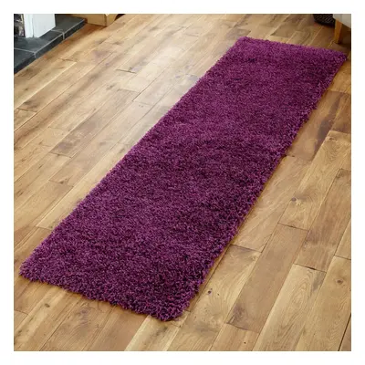 (60x230cm) LIVING ROOM THICK LARGE SHAGGY RUGS AUBERGINE PURPLE HALLWAY RUNNER RUG