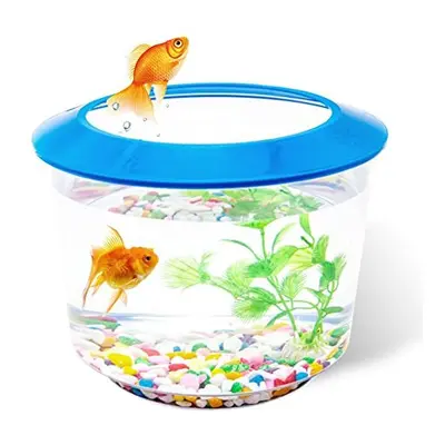 Pet Living Goldfish Tank Small Fish Tanks and Aquariums Complete Set up Kids Fish Tank Starter K