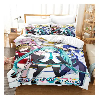 (Style 14, Single(135X200CM/2PCS)) Hatsune Miku Bedding Single Double Duvet Cover UK