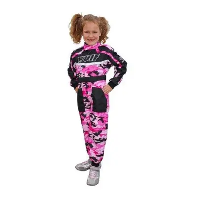 (Pink, M) Wulfsport Kids Motocross Camo Race Suit Off Road Quad