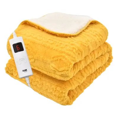 (Mustard Yellow) GlamHaus Electirc Heated Throw Blanket 160x130 cm