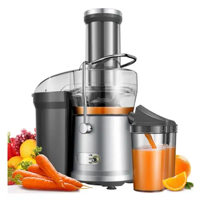 (Silver) Juicer 2L juicer with larger 81mm feed chute for whole fruit and vegetable juicer with 