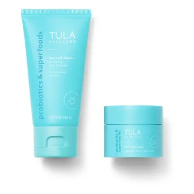 TULA Skincare Glazed in Glow Cleansing & Hydrating Duo - Includes Travel Sized Moisture Hydratin