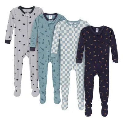 Gerber Baby-Boys 4-Pack Footed Pajamas Music