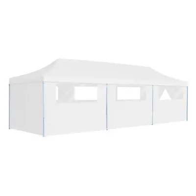 vidaXL Folding Pop-up Party Tent with Sidewalls 3x9m White Gazebo Canopy