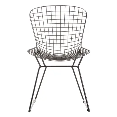 Comfortable Black Metal Grid Frame Wire Chair, Contemporary Garden Wire Chair, Easy Cleaning Wir