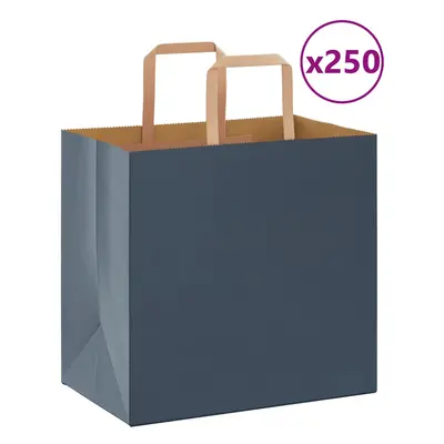 (blue, x x cm/ pcs) vidaXL Paper Bags pcs with Handles White 21x11x28 cm Paper Grocery Bag