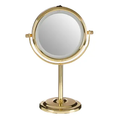 Premier Housewares Cassini Gold Finish Iron LED Table Mirror