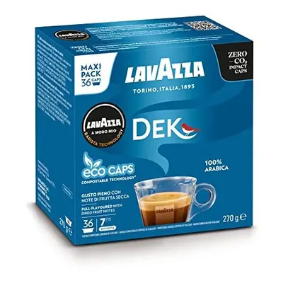 Lavazza, A Modo Mio Dek Cremoso Coffee Capsules, Decaffeinated Coffee Pods Espresso, 100% Arabic